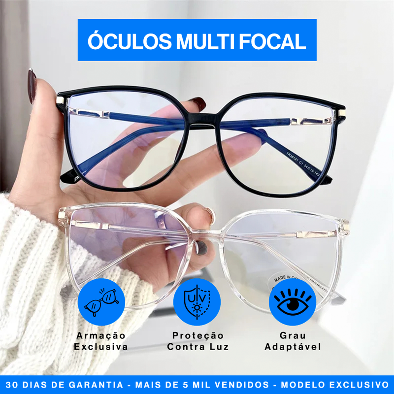 Óculos Feminino MultiFocal com Cristal Brilhante - ÚLTIMAS UNIDADES