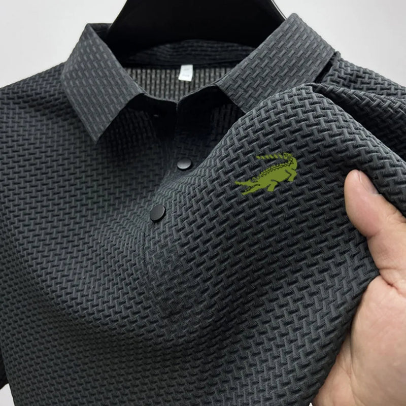 Camisa Polo Masculina de Algodão com Botão - Tecido Respirável