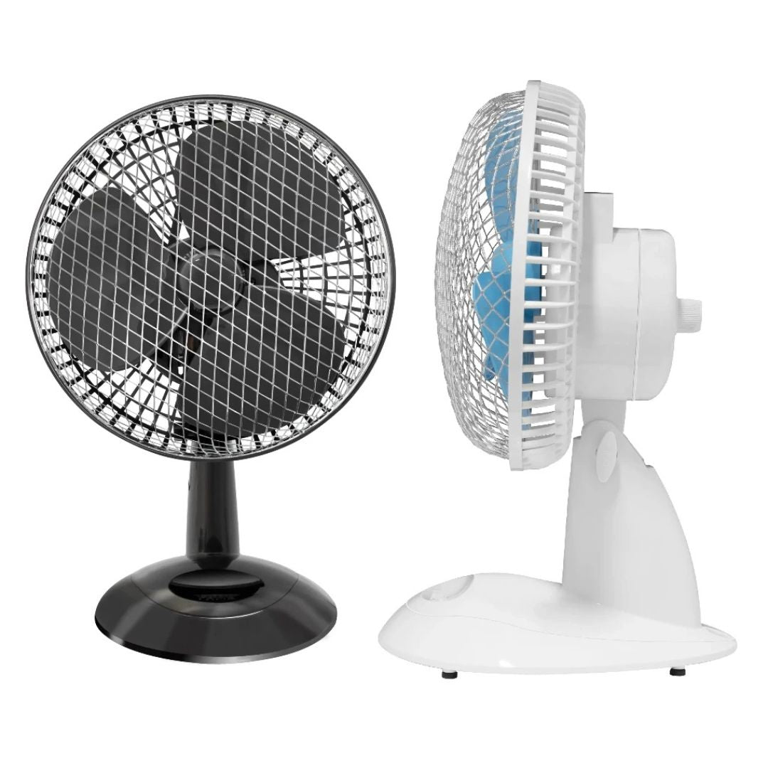 Ventilador de mesa pequeno com 18 cm, ideal para ambientes compactos. Design funcional, controle de velocidade e baixo consumo de energia. Refresca com eficiência e silêncio.