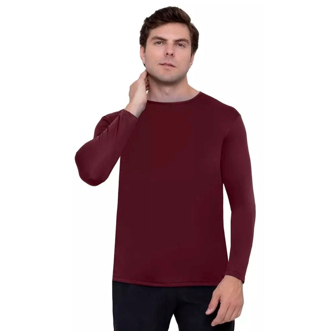 Camisa térmica masculina segunda pele com manga longa, tecido dry fit, proteção UV50 e acabamento antiodor. Kit com 3 unidades em cores sortidas, ideal para esporte, trabalho externo ou lazer.