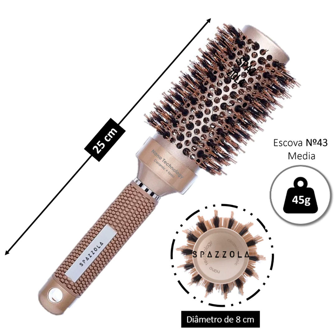 Escova Profissional de Cabelo Térmica - Compre 1 Leve 3 + Brinde