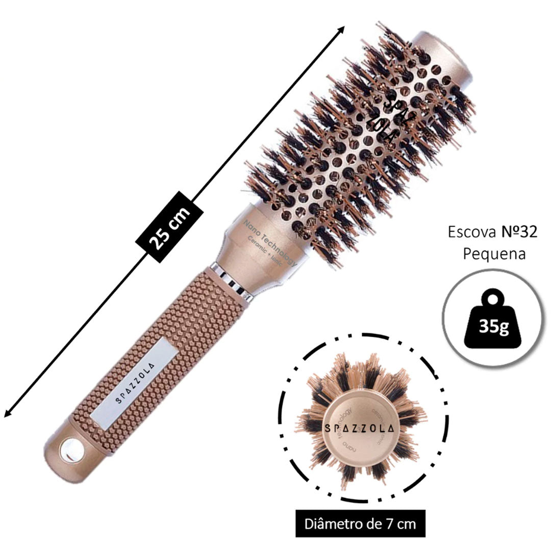 Escova Profissional de Cabelo Térmica - Compre 1 Leve 3 + Brinde