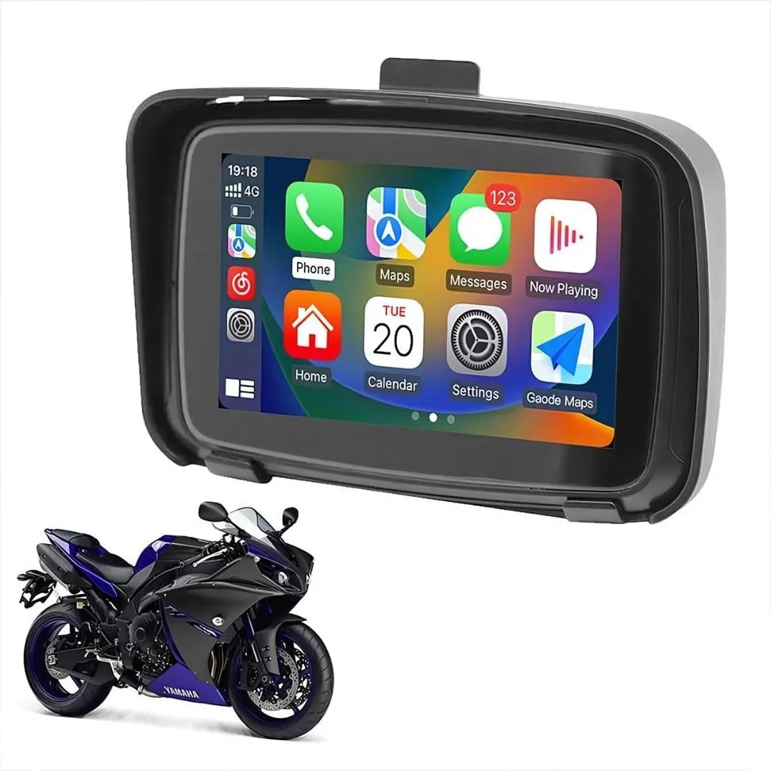 Multimídia com CarPlay para Moto Com Câmera de Ré e Frontal