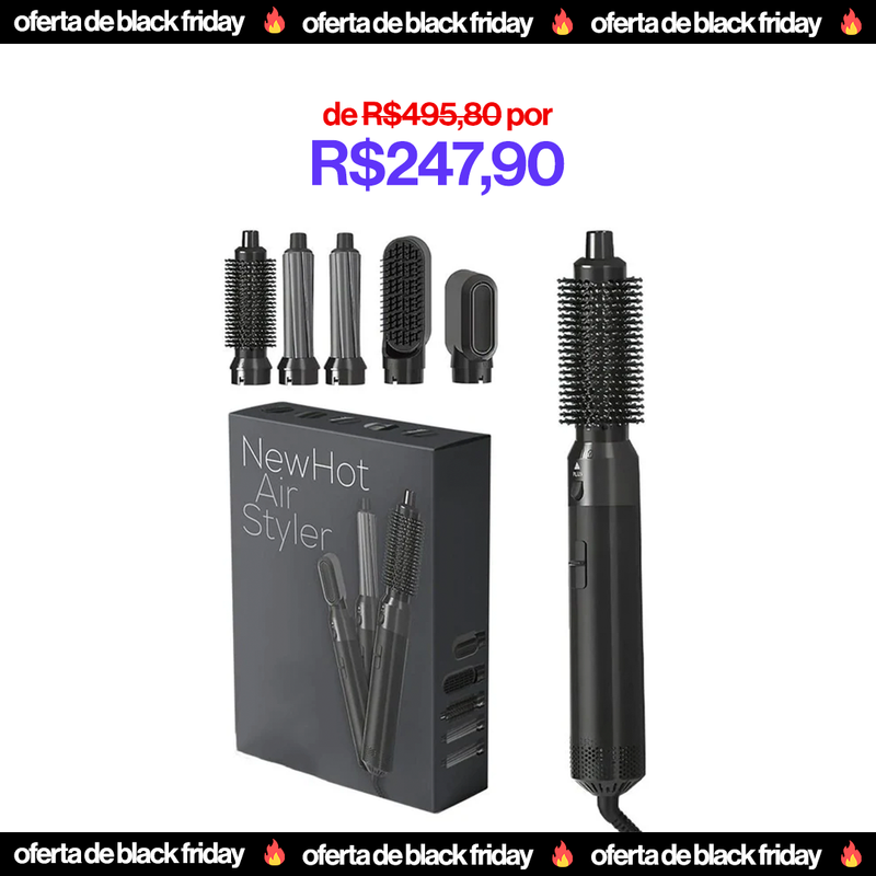 Escova Modeladora 5 em 1 New Hot Air Styler - Oferta Black Friday