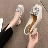 Sapato Casual Feminino Com Cristais Brilhantes