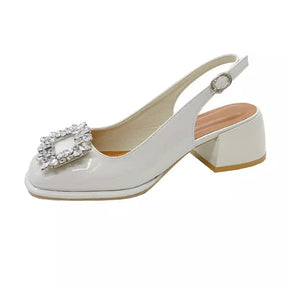 Sapato Casual Feminino Com Cristais Brilhantes