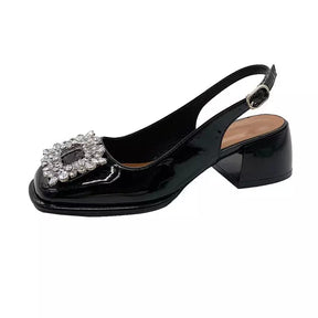 Sapato Casual Feminino Com Cristais Brilhantes