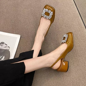 Sapato Casual Feminino Com Cristais Brilhantes