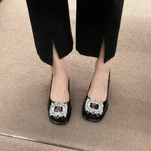 Sapato Casual Feminino Com Cristais Brilhantes