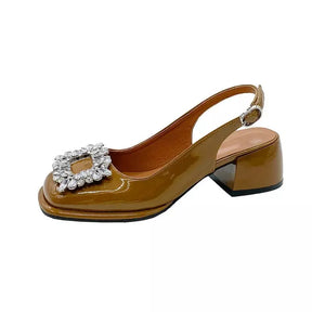 Sapato Casual Feminino Com Cristais Brilhantes
