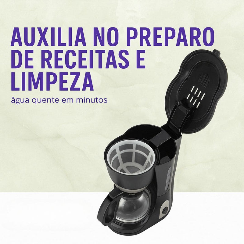Cafeteira elétrica Agratto 15X com capacidade para 15 xícaras, filtro permanente, jarra de vidro e desligamento automático. Compacta, potente e perfeita para quem busca praticidade e sabor todos os dias.
