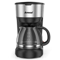 Cafeteira elétrica inox Amvox com jarra de vidro para até 18 xícaras, sistema corta pingos, filtro removível e acabamento moderno. Ideal para quem busca praticidade e elegância na hora de preparar um bom café.