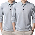 Camisa polo masculina manga longa com tecido leve, toque frio e acabamento refinado. Ideal para compor looks casuais ou formais, disponível em cores sóbrias como preto, azul, cinza e gelo.