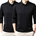Camisa polo masculina manga longa com tecido leve, toque frio e acabamento refinado. Ideal para compor looks casuais ou formais, disponível em cores sóbrias como preto, azul, cinza e gelo.