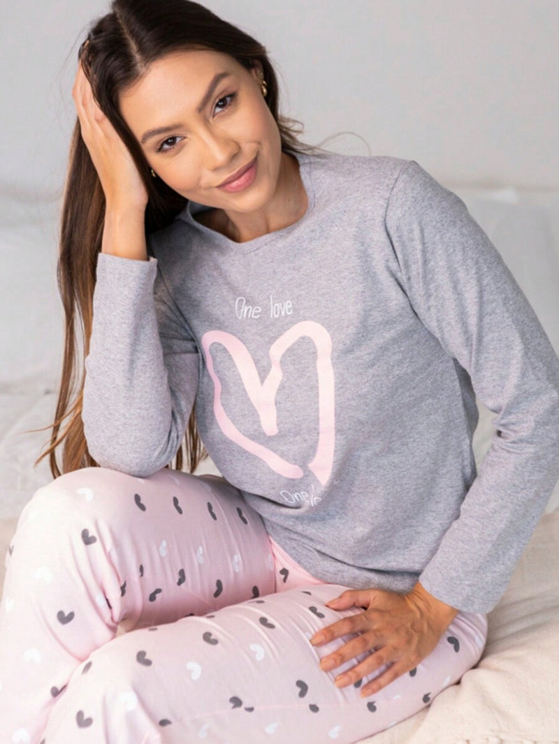 Pijama Longo Feminino Love
