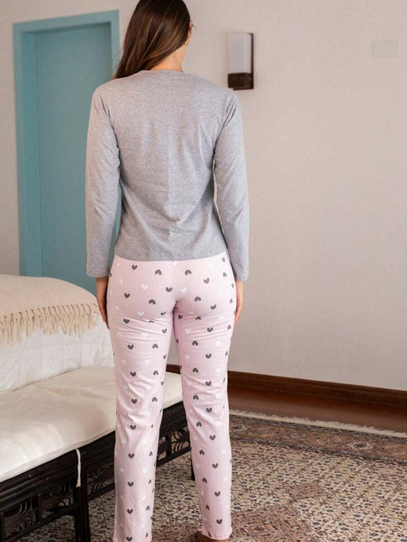 Pijama Longo Feminino Love