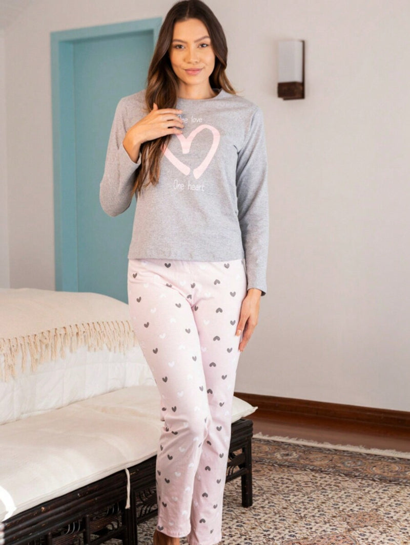 Pijama Longo Feminino Love