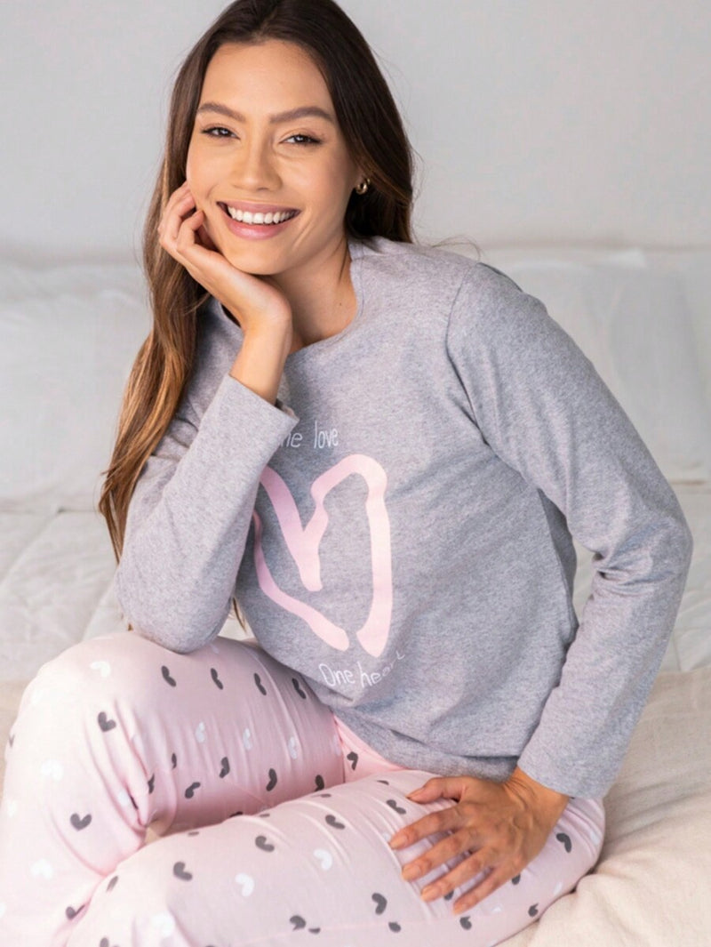 Pijama Longo Feminino Love