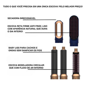 Escova Modeladora e Secadora 5 em 1 - Caixa de Brinde