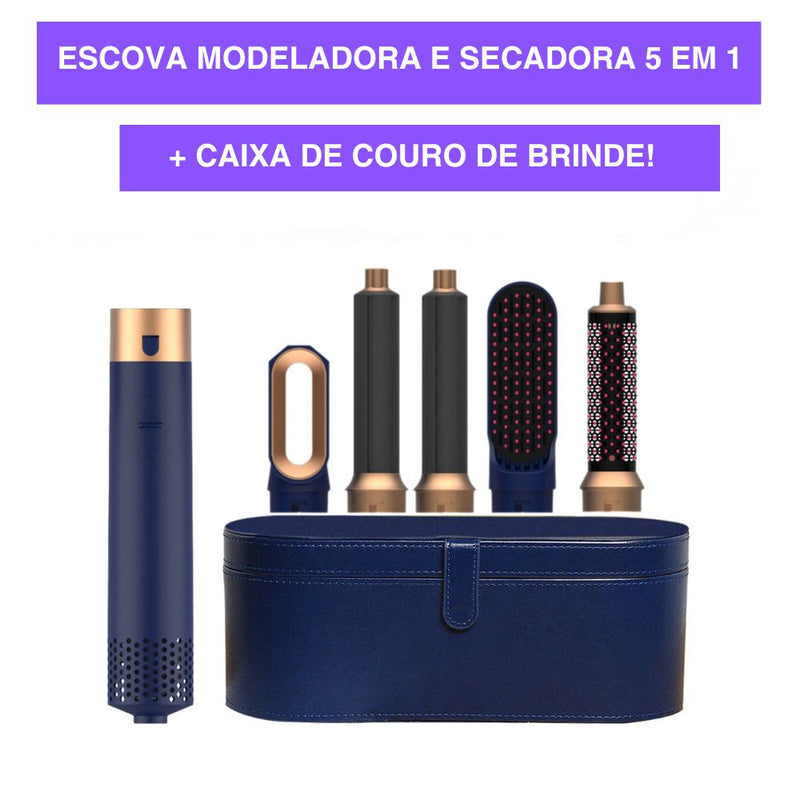 Escova Modeladora e Secadora 5 em 1 - Caixa de Brinde