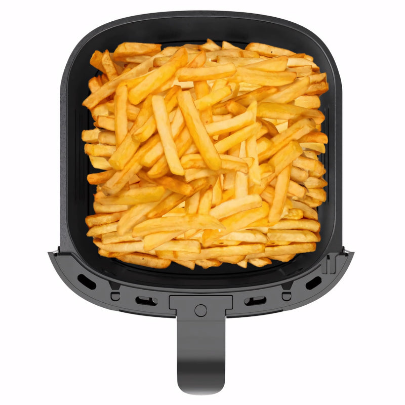 Fritadeira de Ar ItaFryer 4L com acabamento preto fosco e inox, controle de temperatura até 200 °C, timer com aviso sonoro, grelha removível e capacidade ideal para toda a família. Saudável, elegante e fácil de usar.