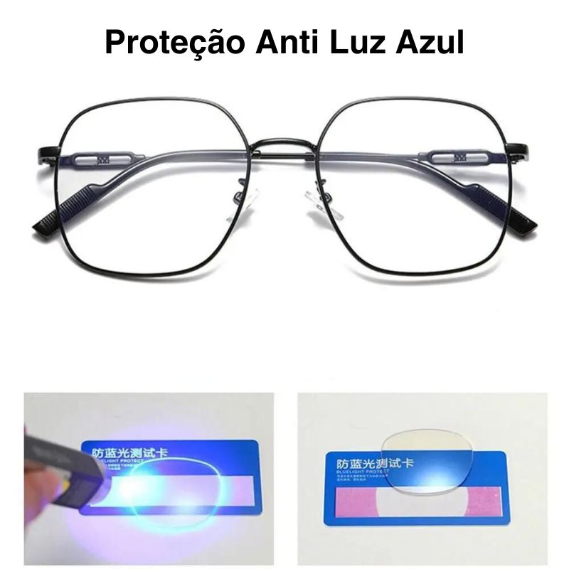 Óculos Feminino Multi Focal - Grau Adaptável e Anti Luz Azul