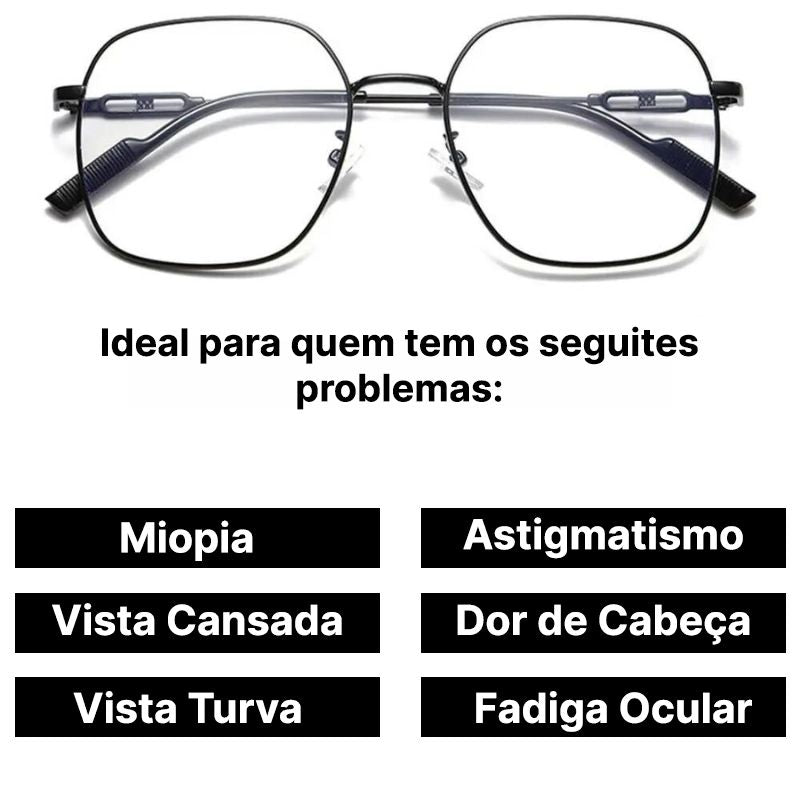 Óculos Feminino Multi Focal - Grau Adaptável e Anti Luz Azul