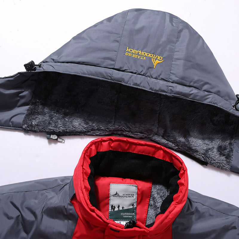 Jaqueta masculina forrada com capuz, bolsos com zíper e isolamento térmico para até -30°C. Ideal para neve, frio extremo e uso esportivo ou urbano com estilo e proteção.