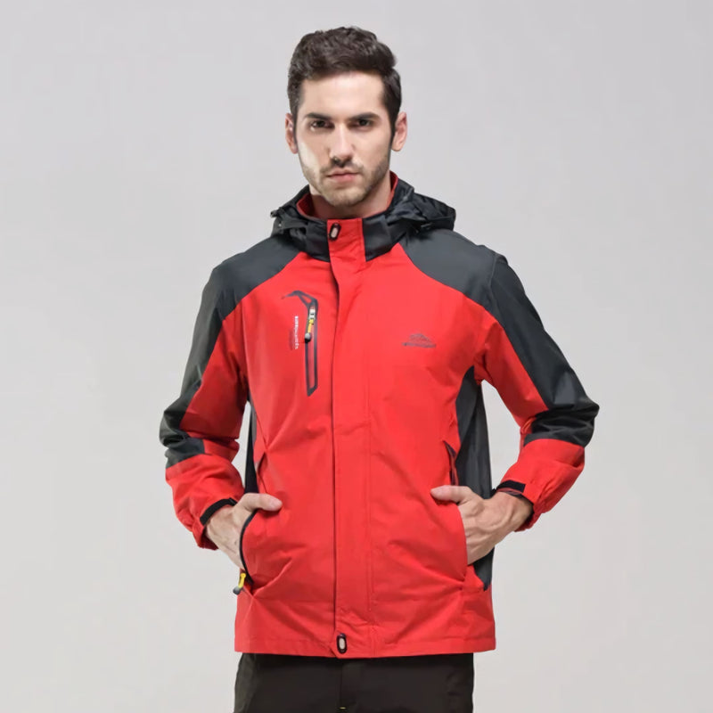 Jaqueta masculina forrada com capuz, bolsos com zíper e isolamento térmico para até -30°C. Ideal para neve, frio extremo e uso esportivo ou urbano com estilo e proteção.