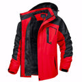 Jaqueta masculina forrada com capuz, bolsos com zíper e isolamento térmico para até -30°C. Ideal para neve, frio extremo e uso esportivo ou urbano com estilo e proteção.