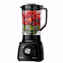 Liquidificador Industrial Turbo 550W com 3 velocidades, copo resistente a quedas, filtro inox para sucos sem sementes e função autolimpeza. Ideal para uso diário na cozinha.