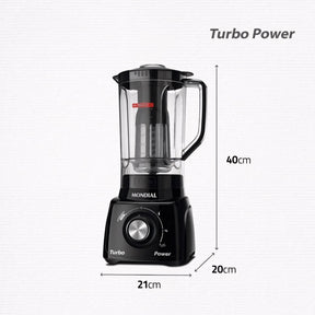 Liquidificador Industrial Turbo 550W com 3 velocidades, copo resistente a quedas, filtro inox para sucos sem sementes e função autolimpeza. Ideal para uso diário na cozinha.