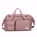 Mala de mão pequena para viagem com compartimento separado para calçados, acabamento acolchoado, alça tiracolo removível e múltiplos bolsos. Compacta e versátil.