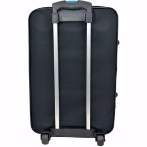 Mala de bordo preta da marca Village, com design moderno e estrutura em poliéster reforçado. Modelo tamanho P, com alça superior e rodinhas, ideal para voos com bagagem de mão de até 10kg.