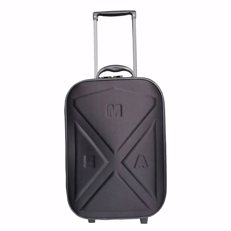 Mala de viagem pequena e rígida, ideal como mala de bordo 10kg. Com alça retrátil, rodinhas, interior forrado e medidas aprovadas pela ANAC. Perfeita para voos curtos.
