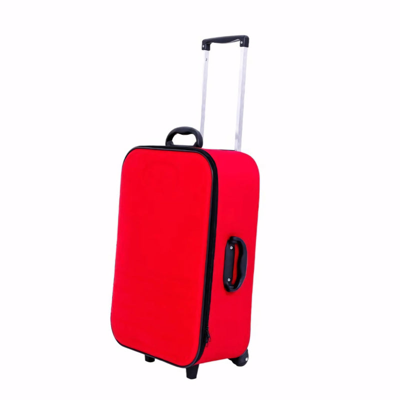 Mala de bordo preta com rodinhas e puxador de alumínio retrátil. Ideal para malas de viagem de até 10kg. Modelo compacto, resistente e leve com divisórias internas e alças reforçadas.