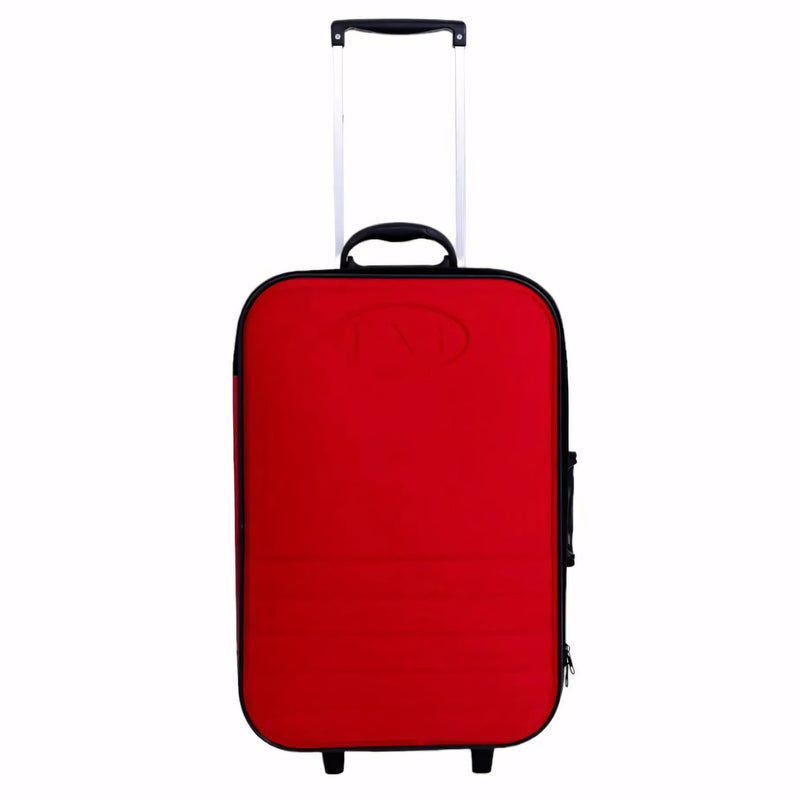 Mala de bordo preta com rodinhas e puxador de alumínio retrátil. Ideal para malas de viagem de até 10kg. Modelo compacto, resistente e leve com divisórias internas e alças reforçadas.