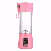 Mini liquidificador portátil colorido para sucos e smoothies, com carregamento USB, capacidade para 380ml e até 12 usos por carga. Ideal para academia, viagens e uso diário.