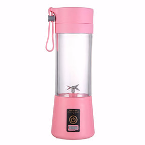 Mini liquidificador portátil colorido para sucos e smoothies, com carregamento USB, capacidade para 380ml e até 12 usos por carga. Ideal para academia, viagens e uso diário.