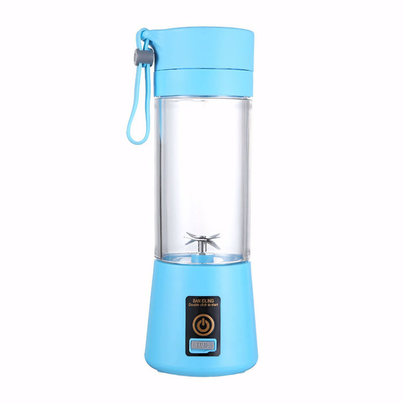 Mini liquidificador portátil colorido para sucos e smoothies, com carregamento USB, capacidade para 380ml e até 12 usos por carga. Ideal para academia, viagens e uso diário.