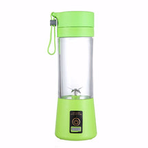 Mini liquidificador portátil colorido para sucos e smoothies, com carregamento USB, capacidade para 380ml e até 12 usos por carga. Ideal para academia, viagens e uso diário.