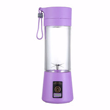 Mini liquidificador portátil colorido para sucos e smoothies, com carregamento USB, capacidade para 380ml e até 12 usos por carga. Ideal para academia, viagens e uso diário.