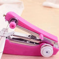 Mini máquina de costura portátil branca, ideal para reparos rápidos em seda, algodão e jeans, prática para viagens e uso diário, sem necessidade de energia elétrica.
