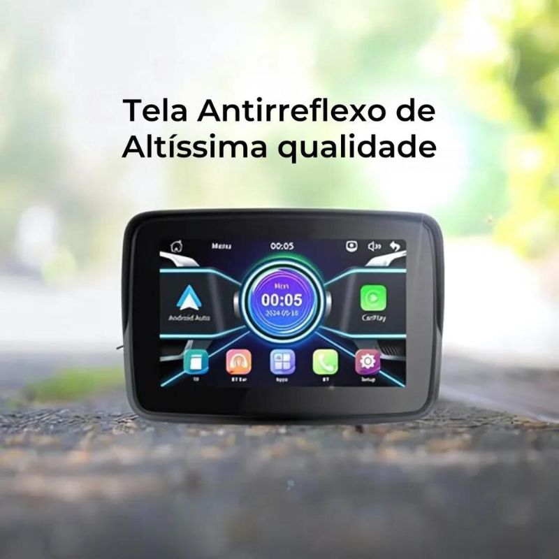 Multimídia com CarPlay para Moto Com Câmera de Ré e Frontal