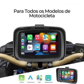 Multimídia com CarPlay para Moto Com Câmera de Ré e Frontal