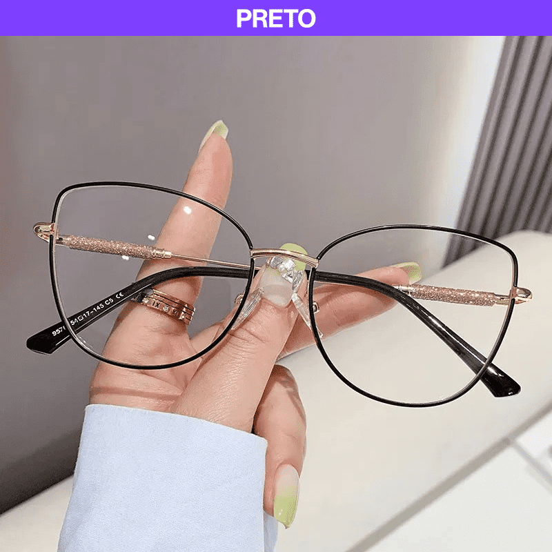 Óculos Feminino Pandora + Lentes Anti Luz Azul e UV400