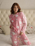 Pijama Feminino Peludinho Corações