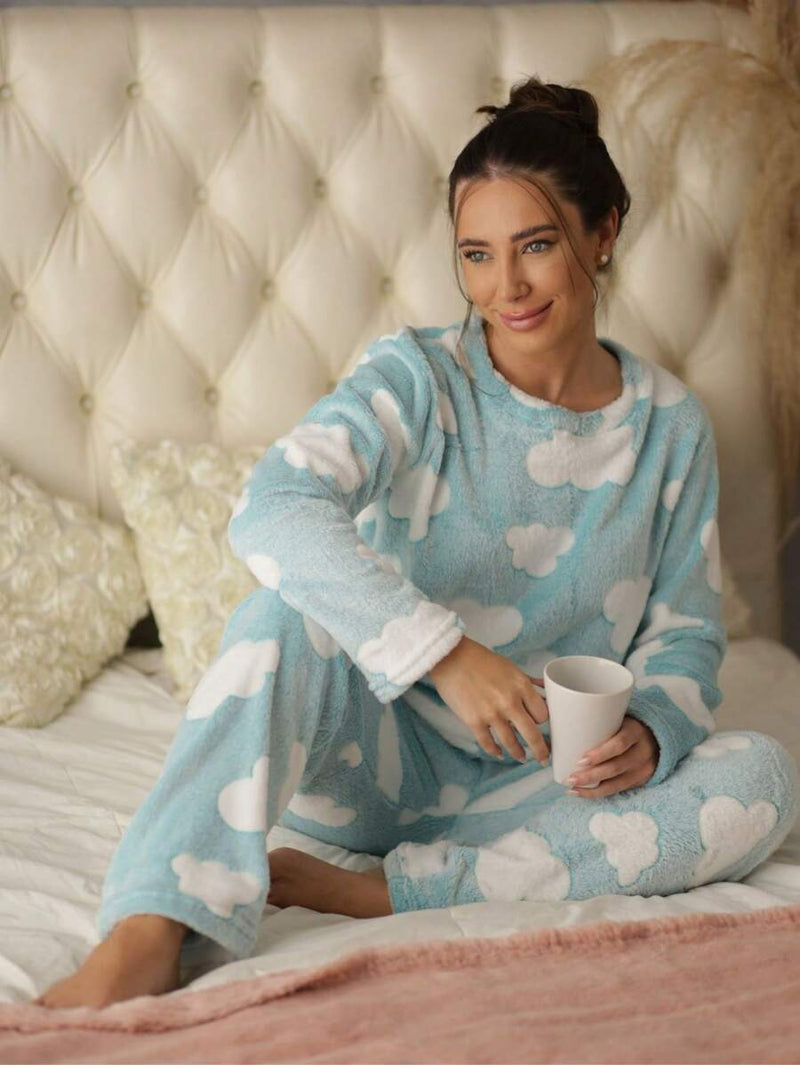 Pijama Feminino Peludinho Corações
