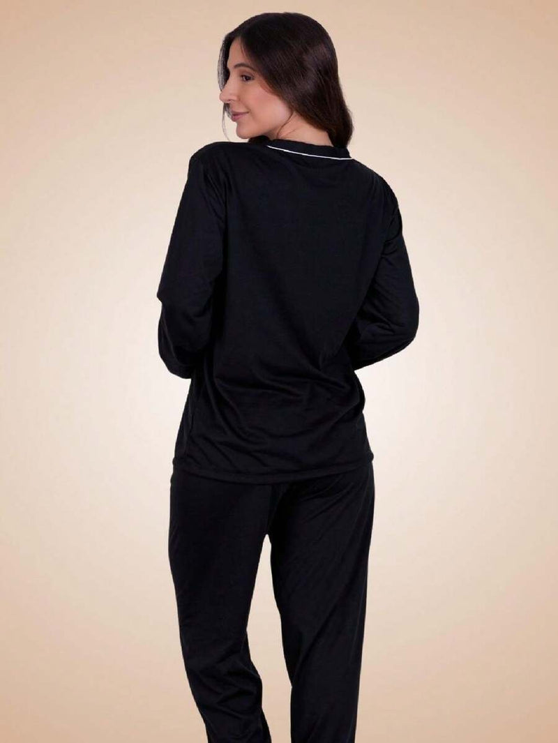 Pijama Americano Feminino de Inverno Manga Longa