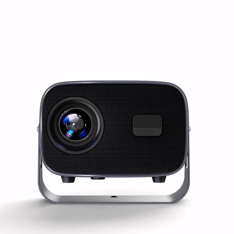 Projetor portátil com Android, Wi-Fi e HDMI. Compacto, moderno e ideal para transformar qualquer espaço em um cinema com imagem de alta definição e ampla conectividade.